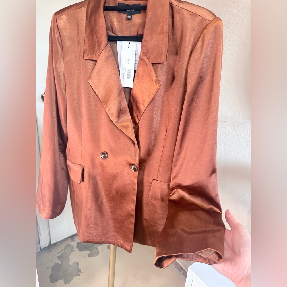 NWT - Aakaa Shimmering Bronze Blazer - Size M - Picture 10 of 15